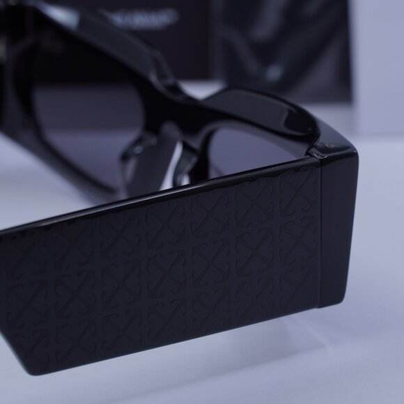 Off-White OERI141 CARY 1007 Rectangle Sunglasses – Black/Grey - Picture 8 of 9